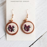 Embroidery Hoop Floral Dangle