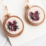 Embroidery Hoop Floral Dangle