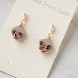 CZ Paved Mini Floral Diamond Dangles