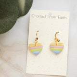 Pastel Rainbow Heart Dangles
