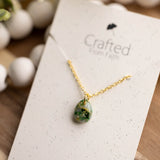 Moss Agate Huggy & Necklace