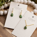 Moss Agate Huggy & Necklace