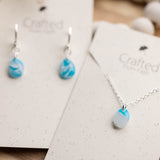 Ocean Stone Huggy & Necklace Set