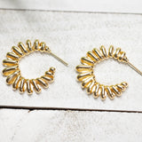 Gold Squiggle Hoops