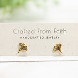 Gold Ginkgo Studs