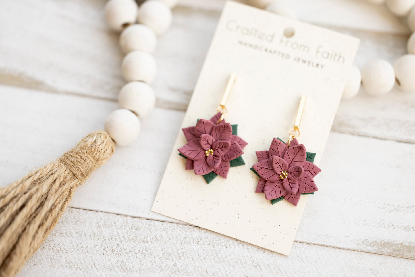 Poinsettia Dangles & Studs