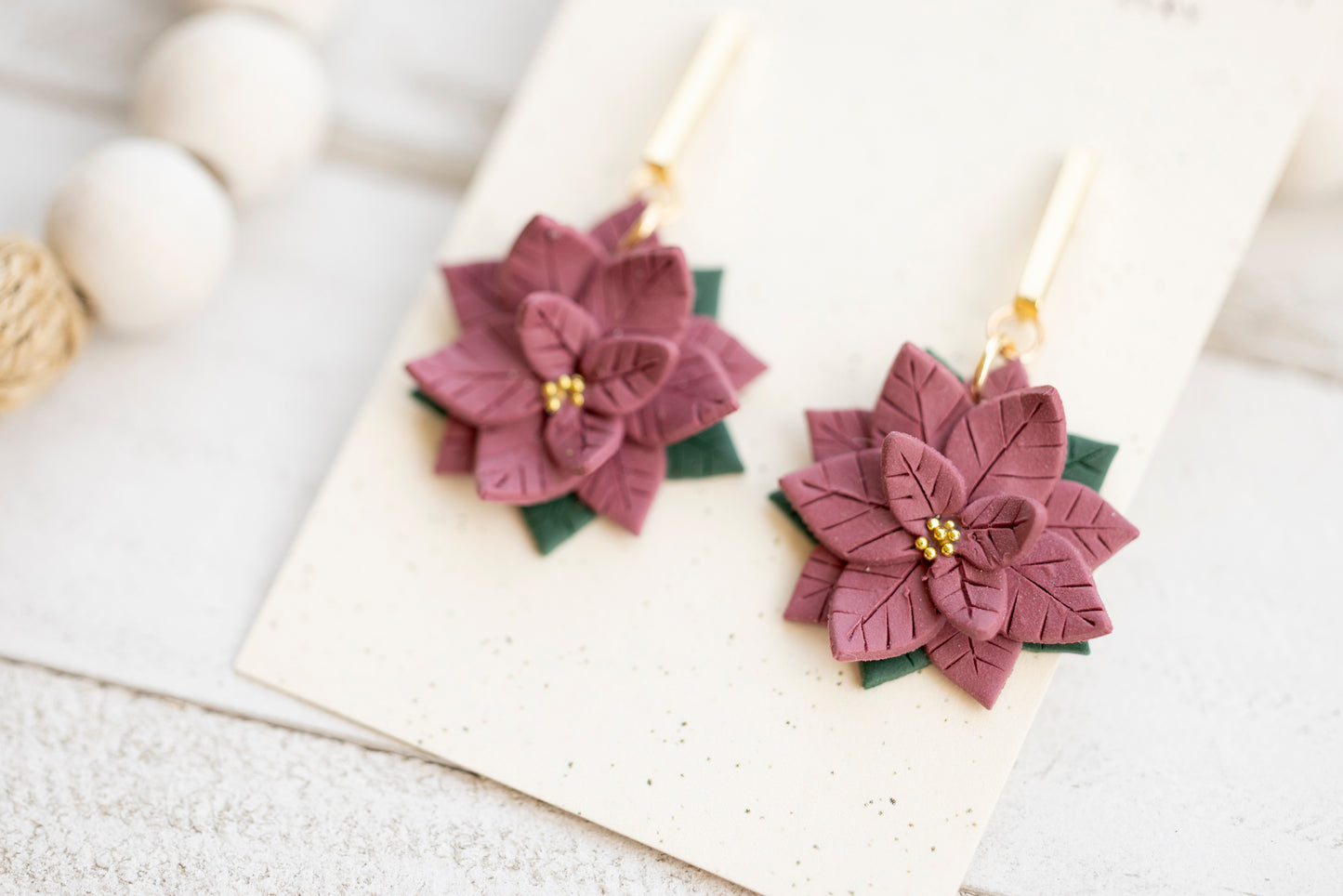 Poinsettia Dangles & Studs