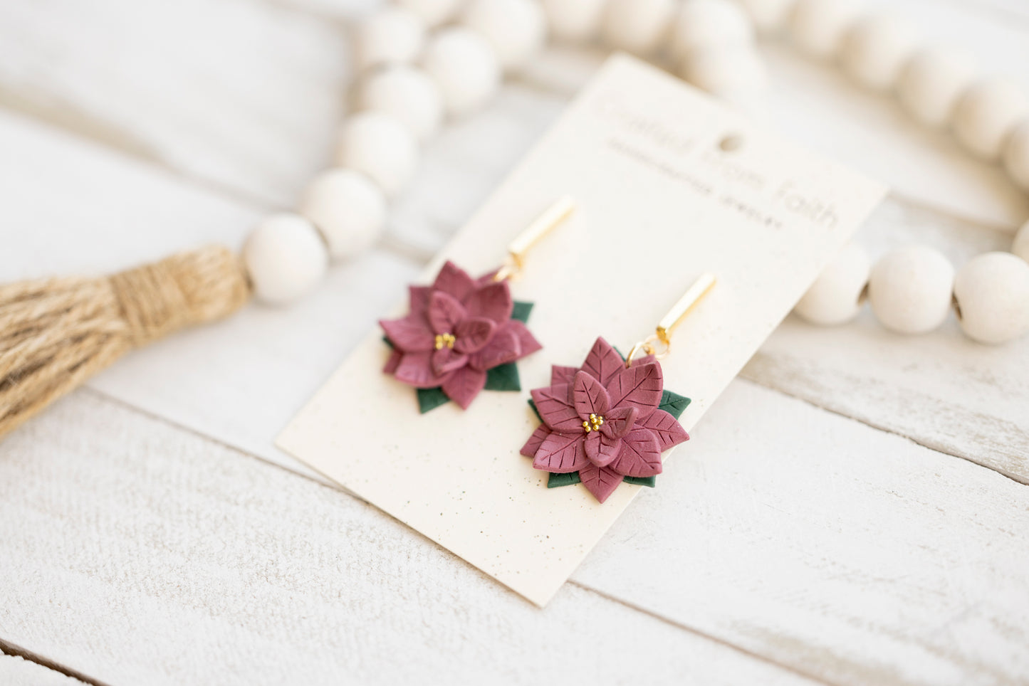 Poinsettia Dangles & Studs