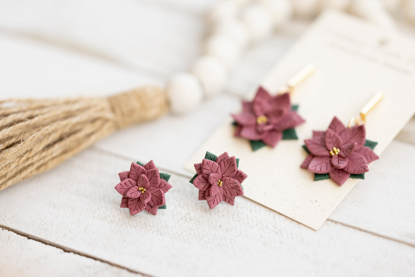 Poinsettia Dangles & Studs