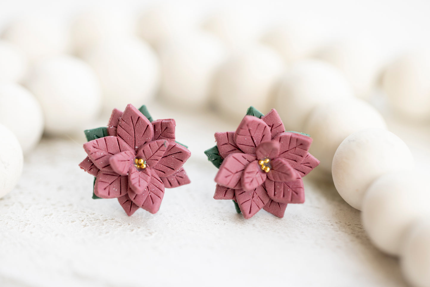 Poinsettia Dangles & Studs