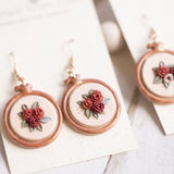 Embroidery Hoop Floral Dangle