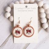 Embroidery Hoop Floral Dangle