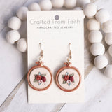 Embroidery Hoop Floral Dangle