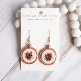 Embroidery Hoop Floral Dangle