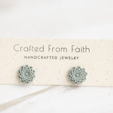 Embossed Floral Studs