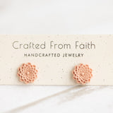 Embossed Floral Studs