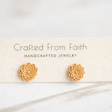 Embossed Floral Studs