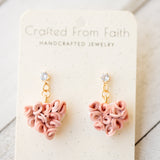 Rose Floral Heart Dangles