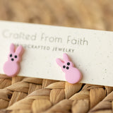 Peep Bunny Easter Studs