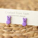 Peep Bunny Easter Studs