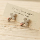 Floral Cross Studs