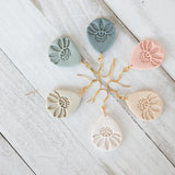 Embossed Daisy Teardrop Earrings