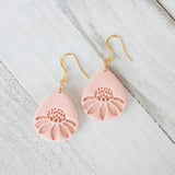 Embossed Daisy Teardrop Earrings