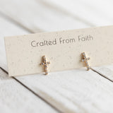 CZ Cross Studs