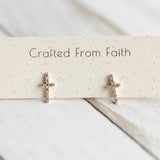 CZ Cross Studs