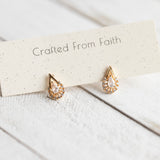 CZ Teardrop Studs