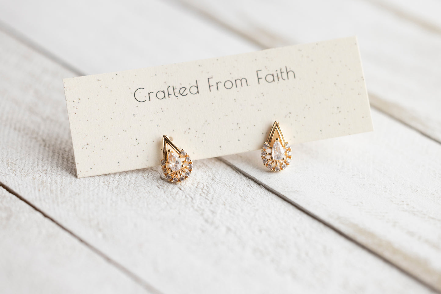 CZ Teardrop Studs