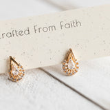 CZ Teardrop Studs