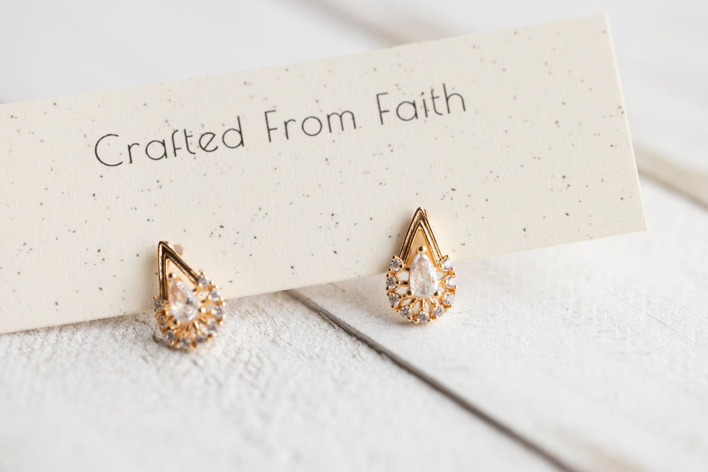 CZ Teardrop Studs