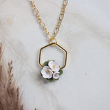 Hexagon Floral Necklace