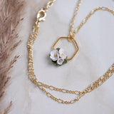 Hexagon Floral Necklace