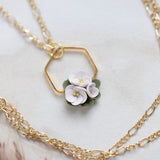 Hexagon Floral Necklace