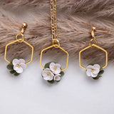 Hexagon Floral Necklace