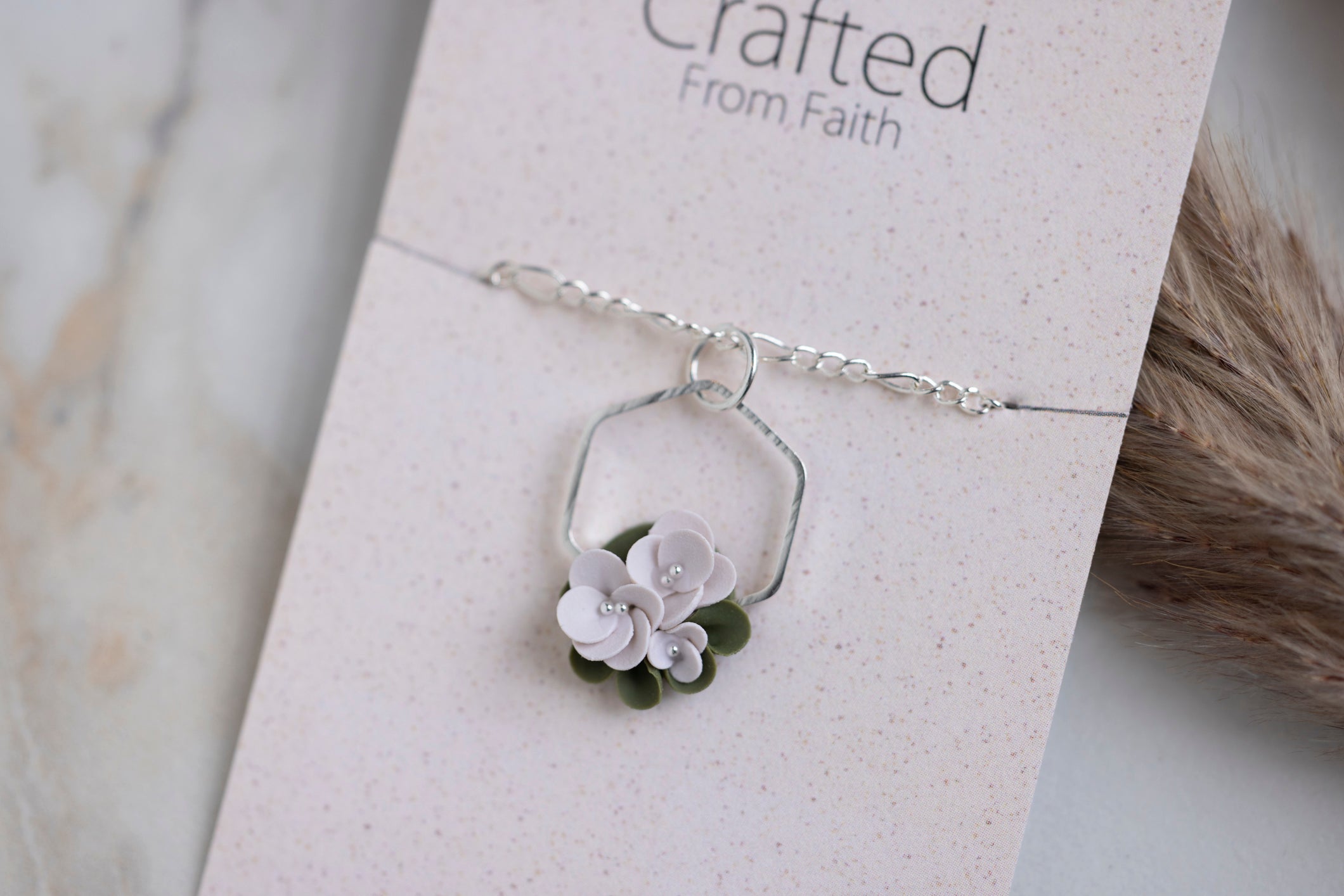 Hexagon Floral Necklace