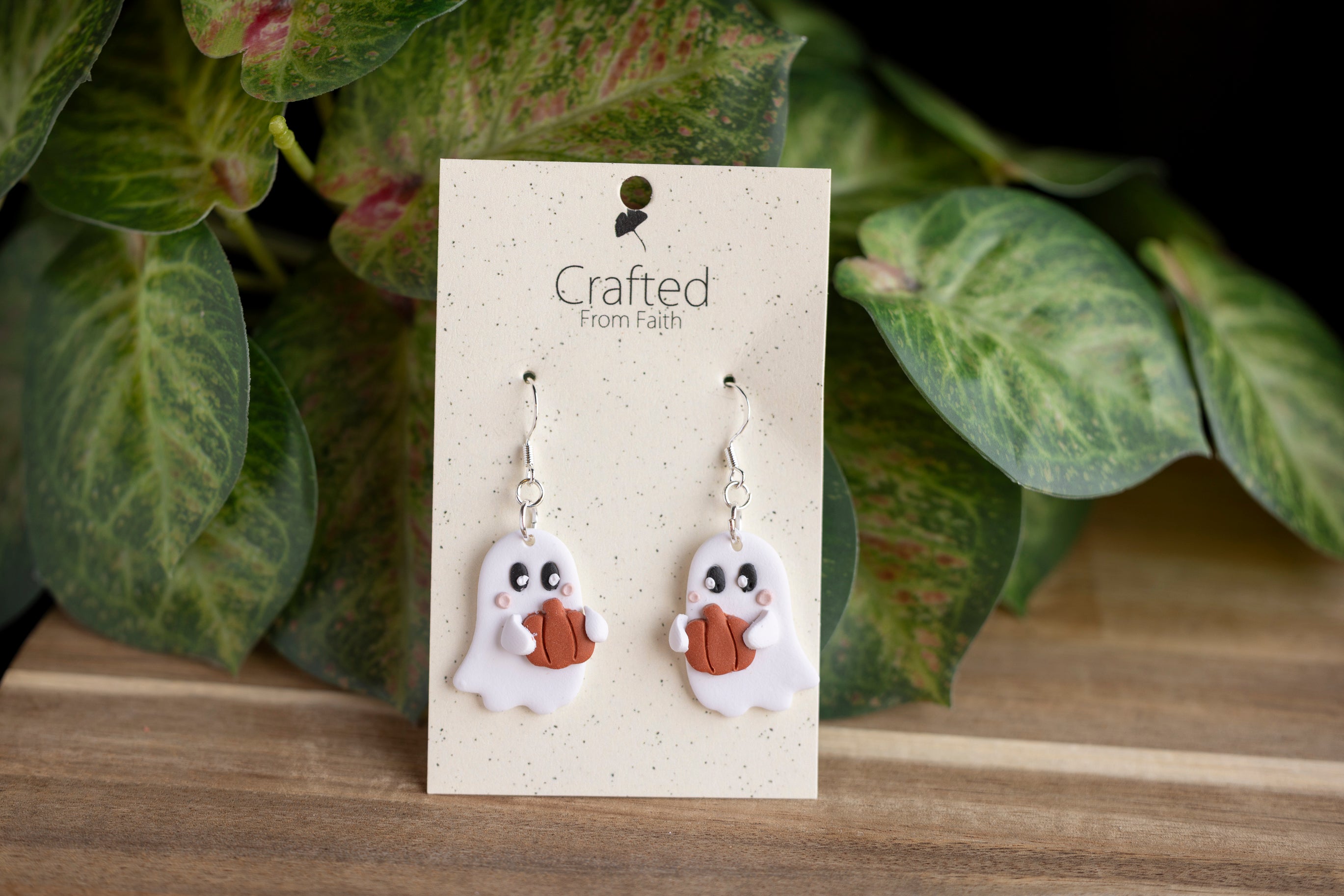 Pumpkin Hug Ghost Dangles
