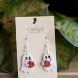Pumpkin Hug Ghost Dangles