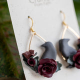 Gothic Raven Bloom Dangles