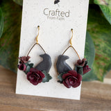 Gothic Raven Bloom Dangles