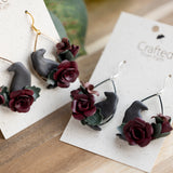 Gothic Raven Bloom Dangles
