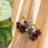 Gothic Raven Bloom Dangles
