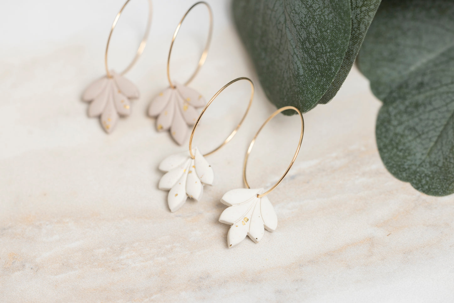 Speckled Leaf Hoops