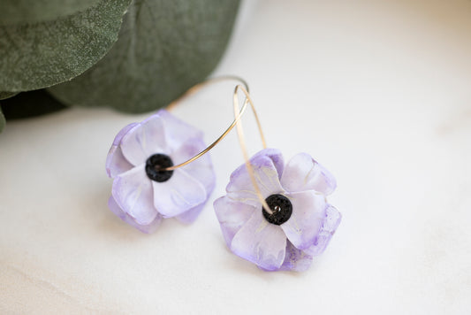 Purple Poppy Hoops