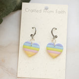 Pastel Rainbow Heart Dangles