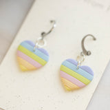 Pastel Rainbow Heart Dangles