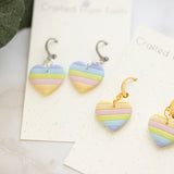 Pastel Rainbow Heart Dangles