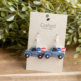 Red White & Truck Earrings